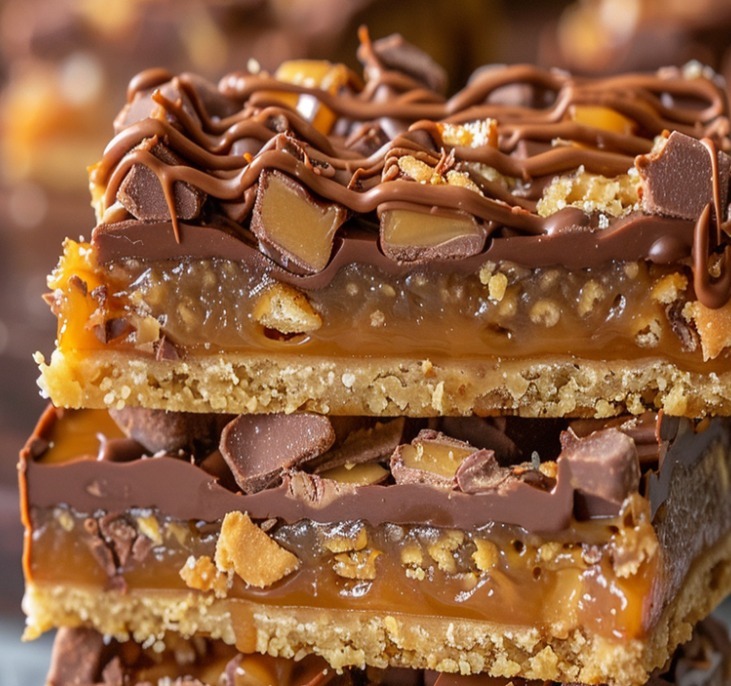 Irresistible Caramel Chocolate Crunch Bars Recipe