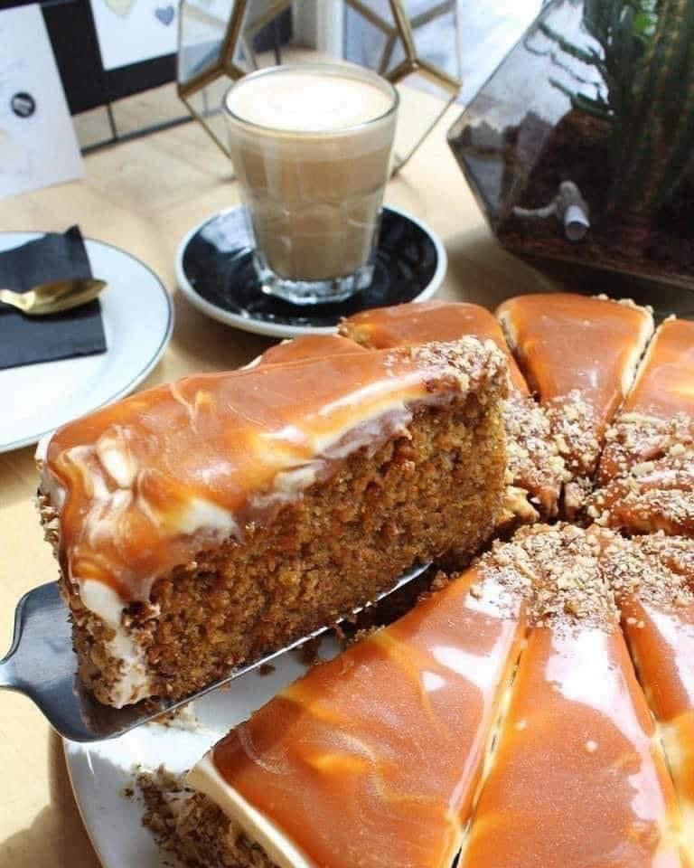 Homemade caramel cake