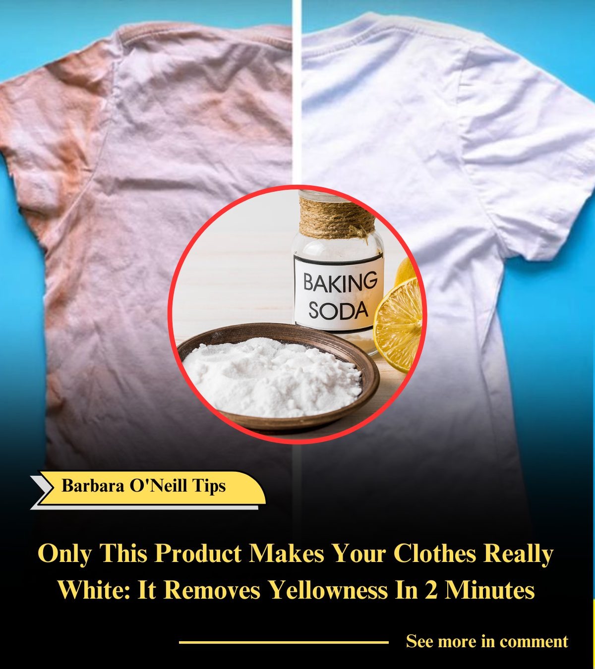 This product is the only one that can make your clothes truly white. It gets rid of yellow stains in just 2 minutes.