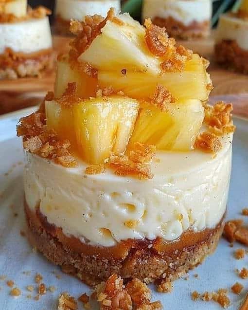 Mini Pineapple Condensed Coconut Milk Cheesecakes