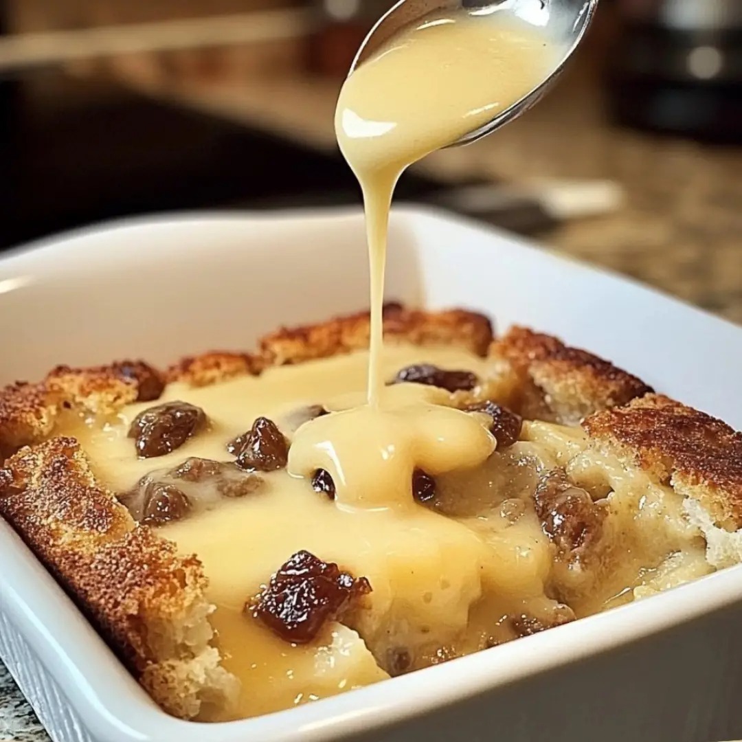 Grandma’s Old-Fashioned Bread Pudding with Vanilla Sauce