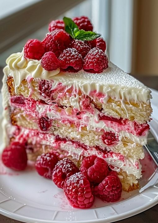 Raspberry Cream Cheese Layer Cake