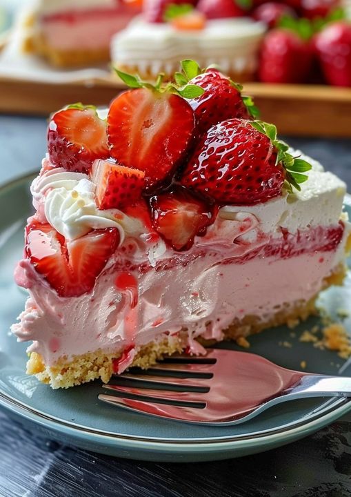 Tropical Strawberry Split Cake