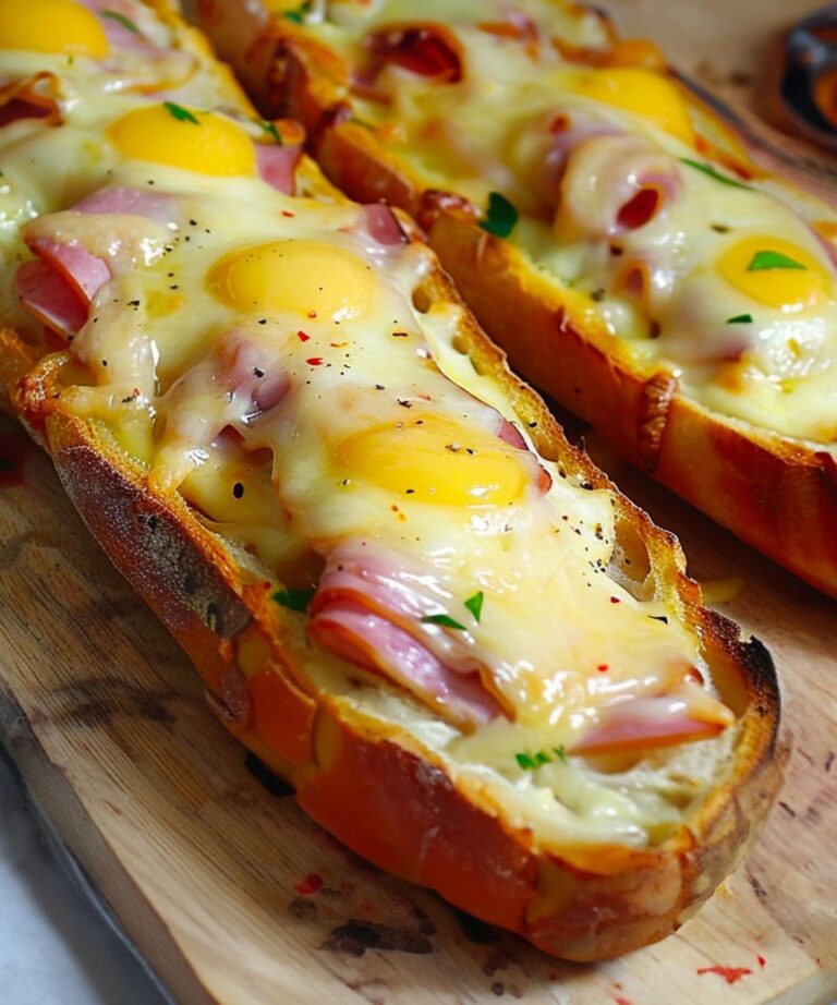 Baguettes with Eggs, Ham and Cheese