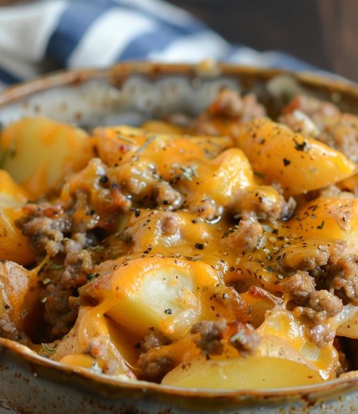 Cheesy Hamburger Potato Casserole