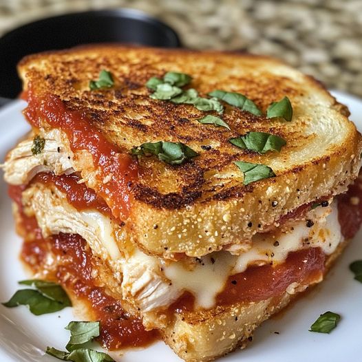 Lazy Chicken Parmesan Grilled Cheese 