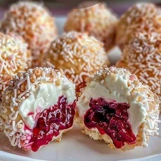 Irresistible Cream and Berry-Filled Pastry Balls