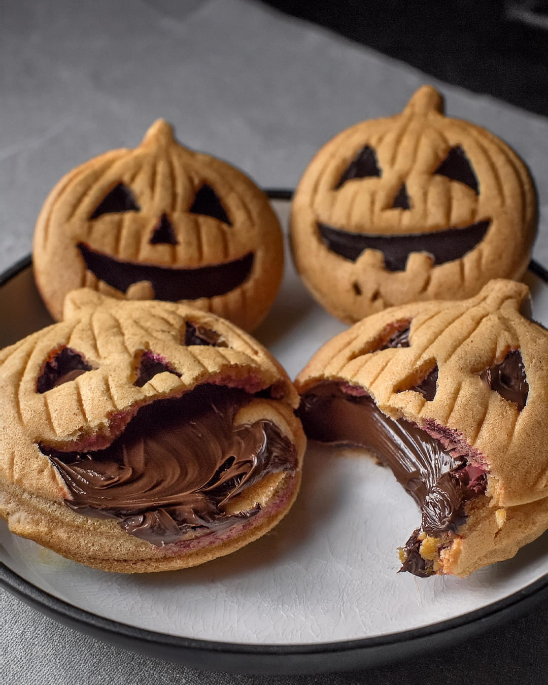 Milk Chocolate Stuffed Jack-O-Lantern Cookies Halloween