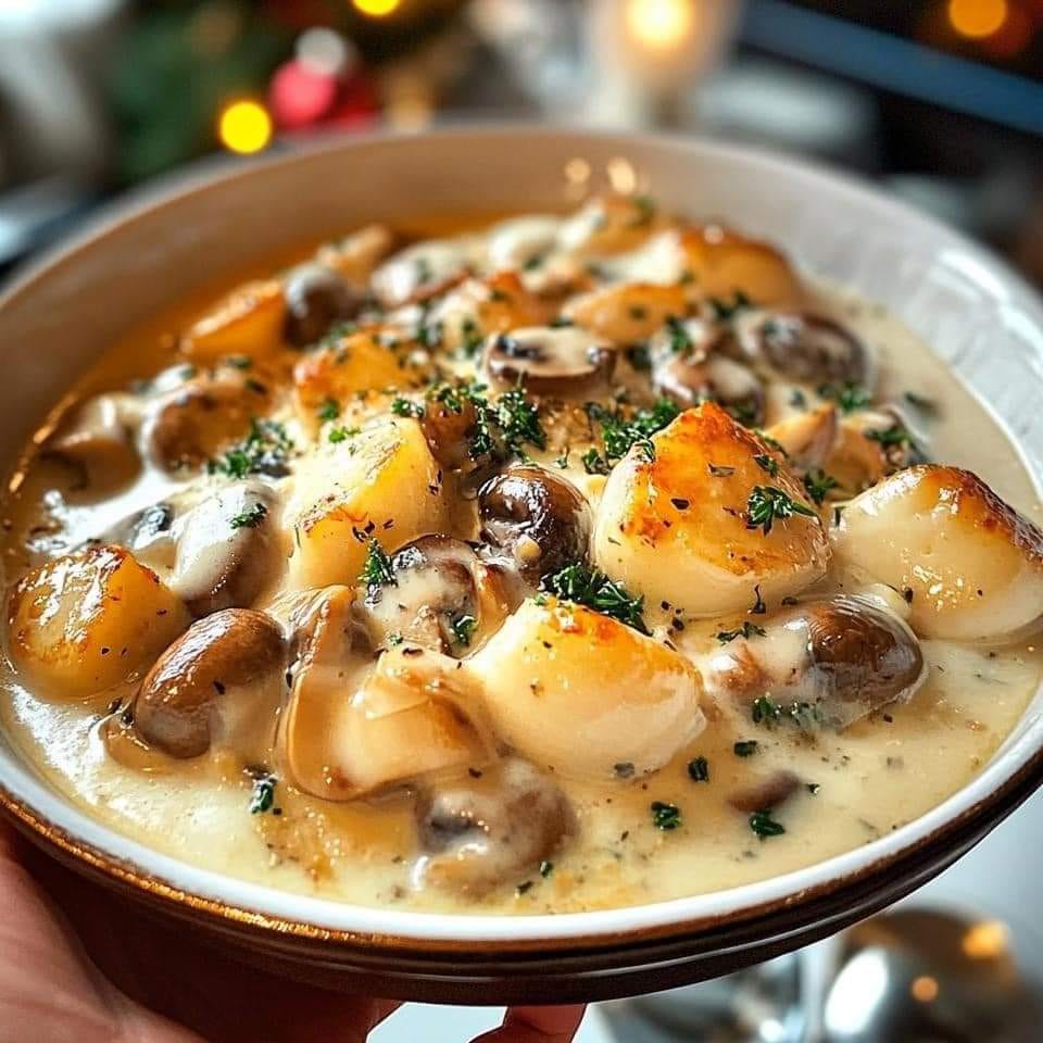 Blanquette de Saint-Jacques aux Champignons : Un Équilibre Parfait Entre Terre et Mer