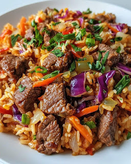 WOULD YOU EAT THIS BEEF & CABBAGE RICE SKILLET 