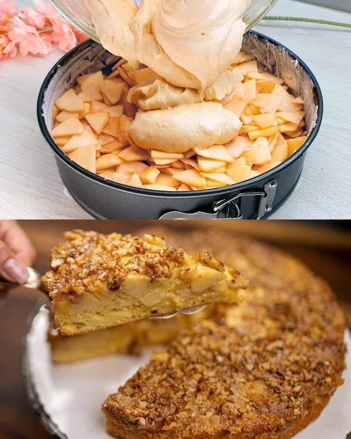 Apple Caramel Pie with Walnuts