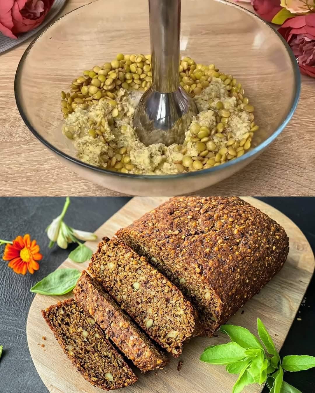 Lentil Flatbread with Psyllium Husk and Black Sesame Seeds