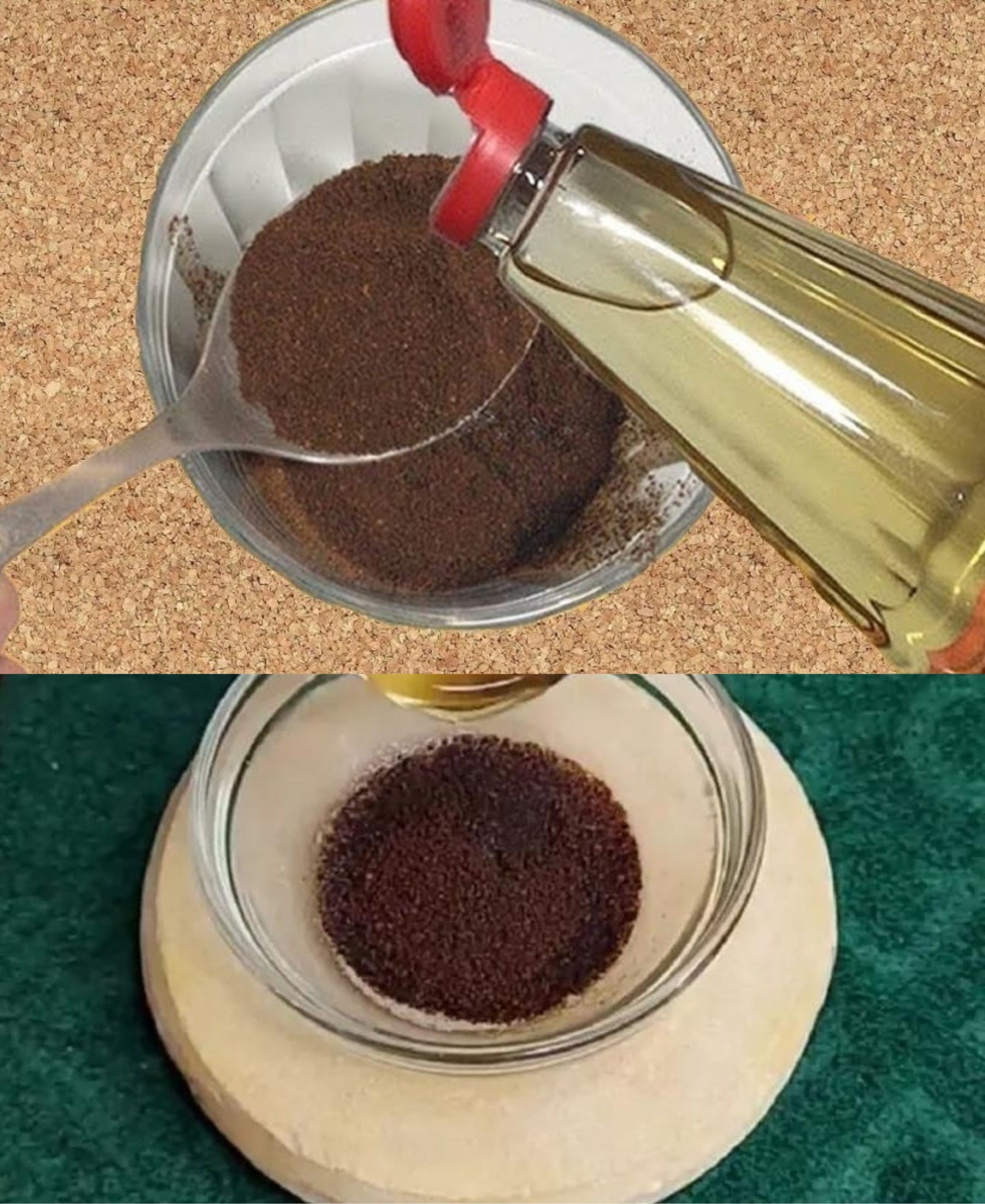 Coffee and vinegar mixture for wrinkles, blackheads and skin