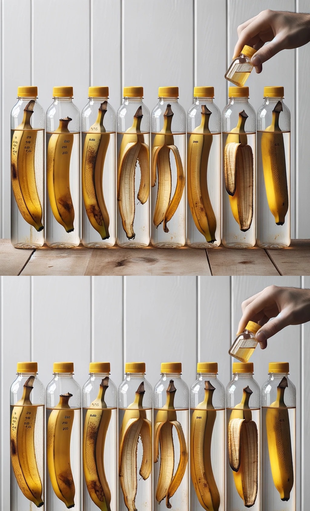 Banana peels: put them in a bottle. If you use them like this, you will never throw them away again