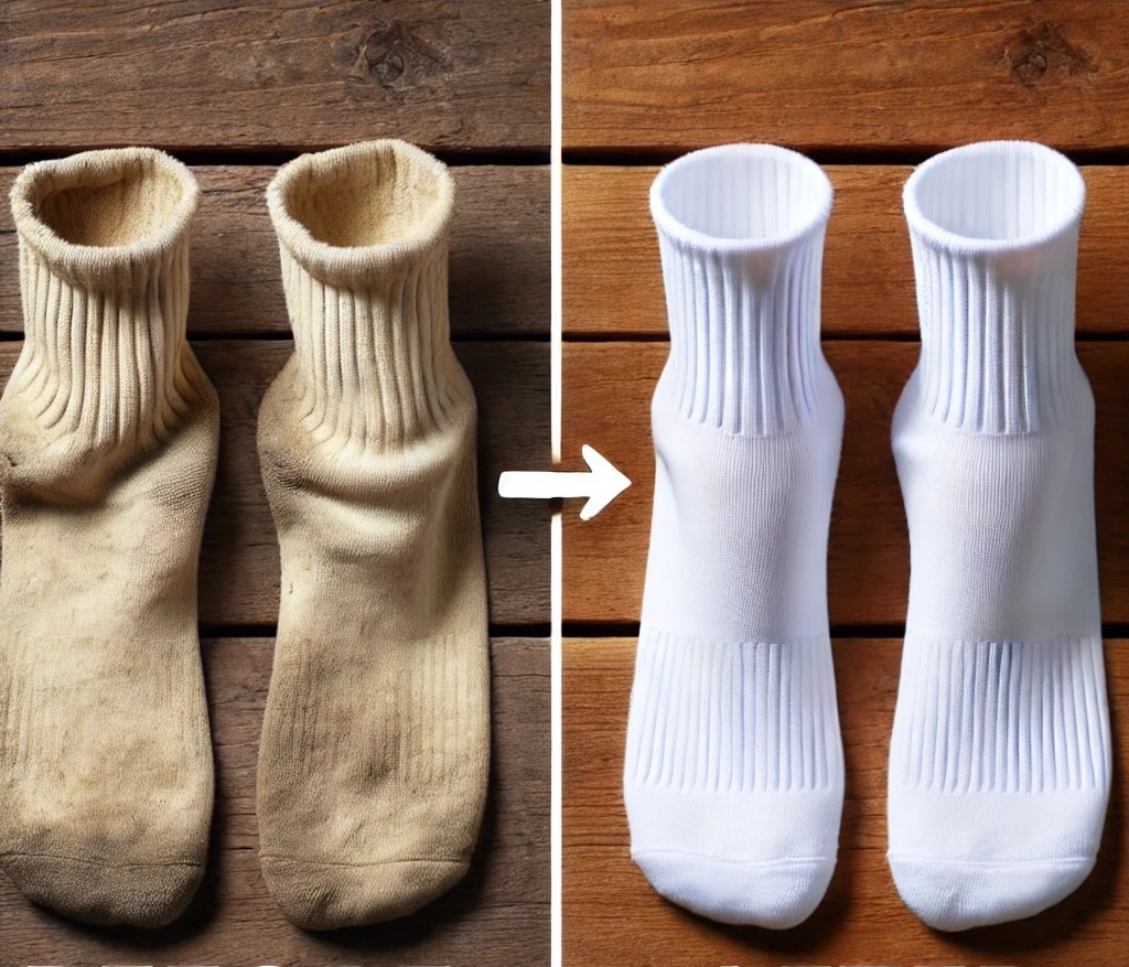 Super white and streak-free socks: the trick is not bleach!