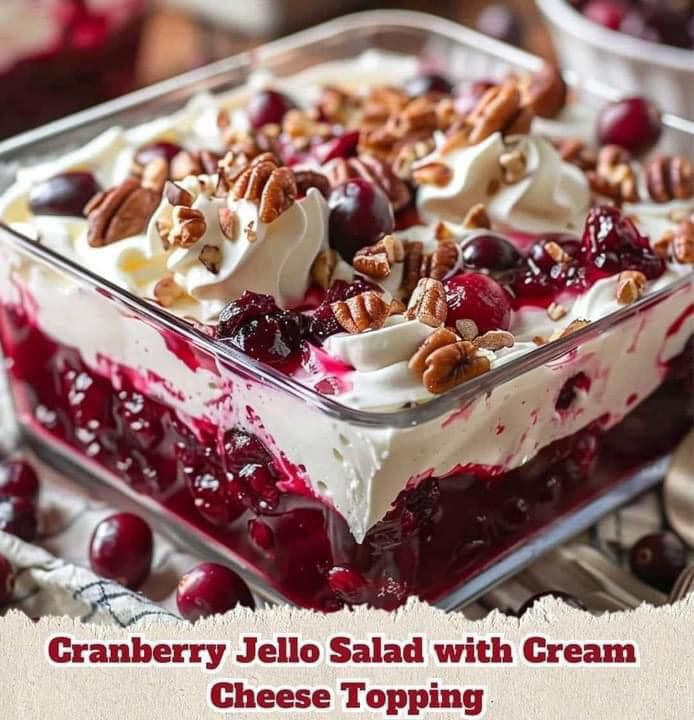 Cranberry Jello Salad with Cream Cheese 