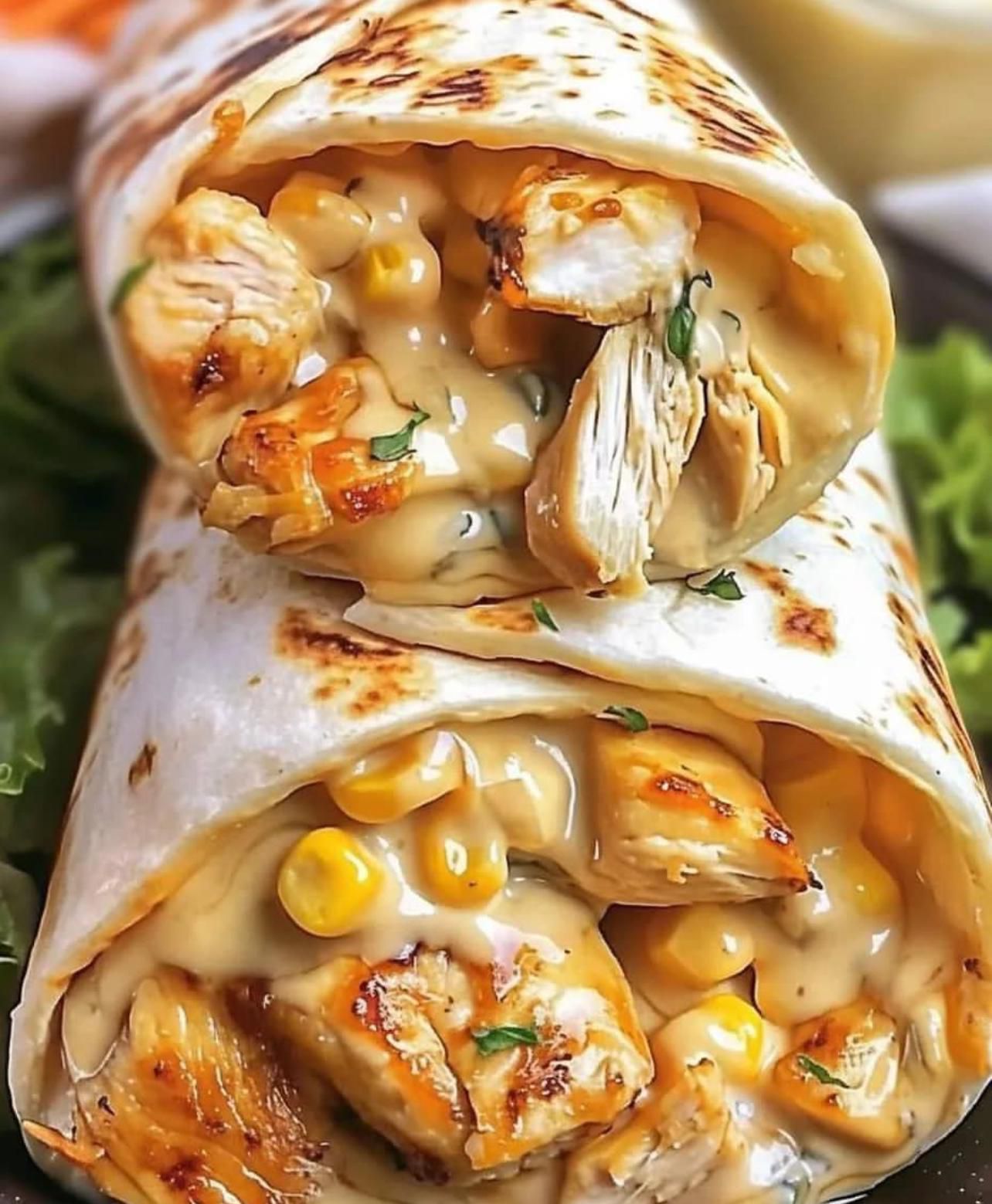  Cheesy Garlic Chicken Wraps