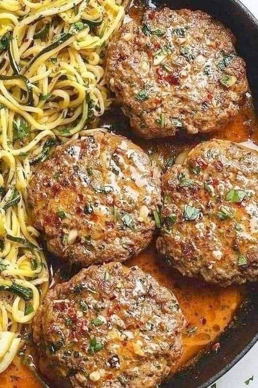 Hamburger steaks with onion gravy