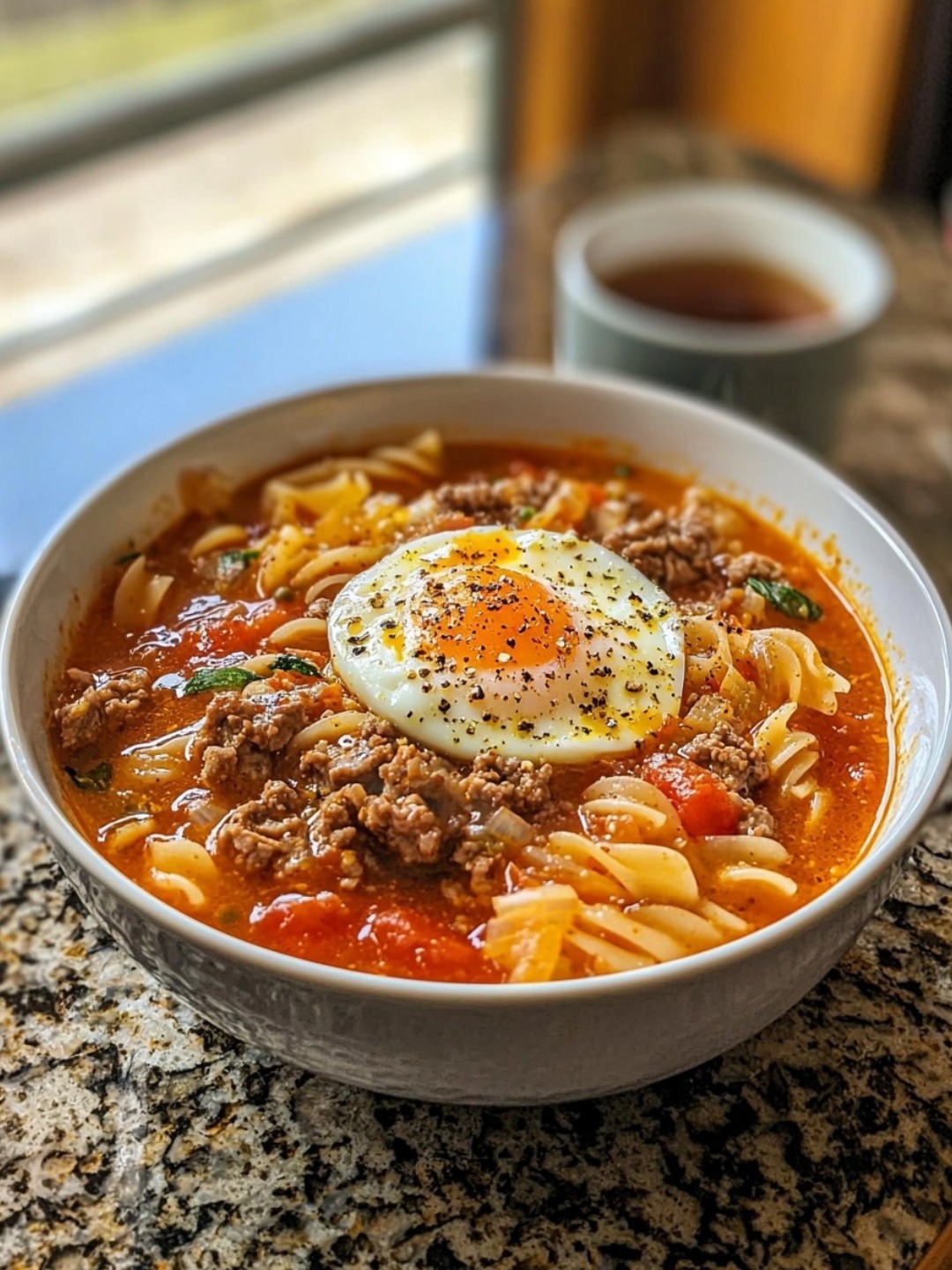 Tomato Egg and Beef Noodle Soup Recipe 