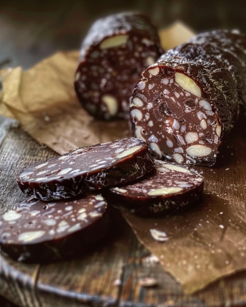 Eggless Chocolate Salami