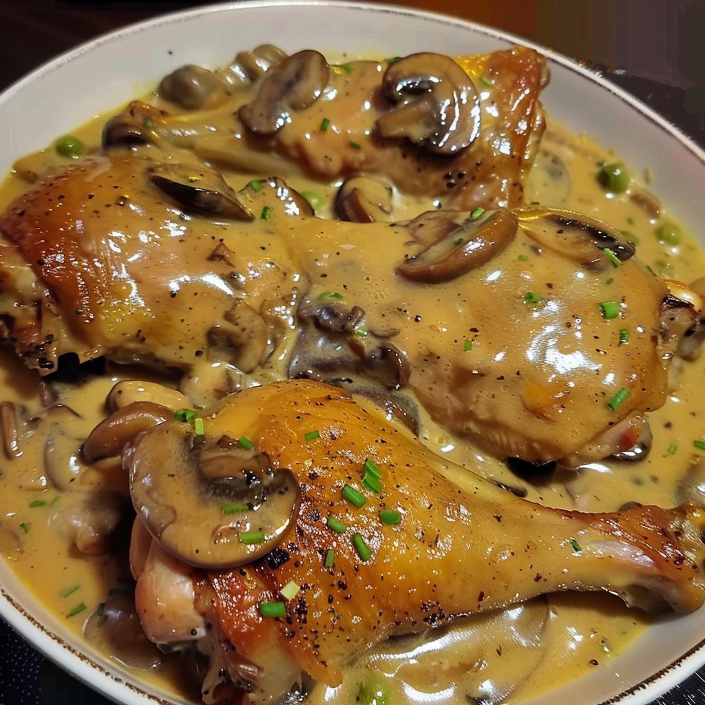  Baked legs with cream of mushroom!