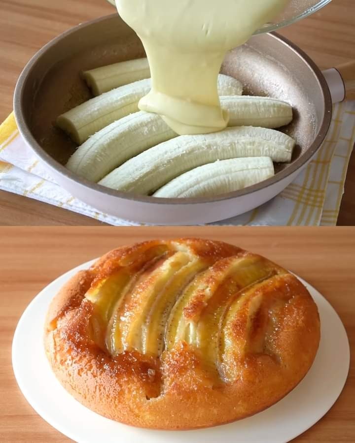 Upside-Down Banana Cake: Super Simple Recipe with Only 1 Egg and 2 Bananas