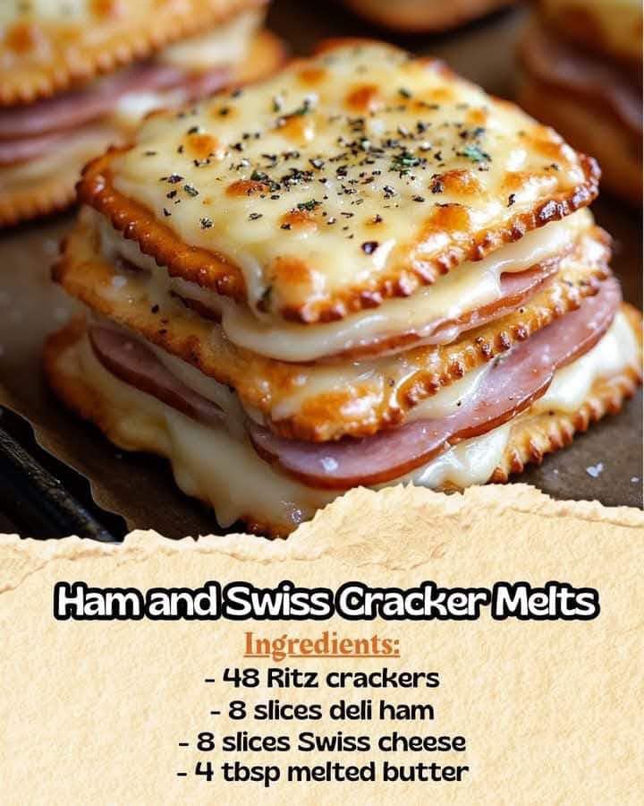 Ham and Swiss Cracker Melts