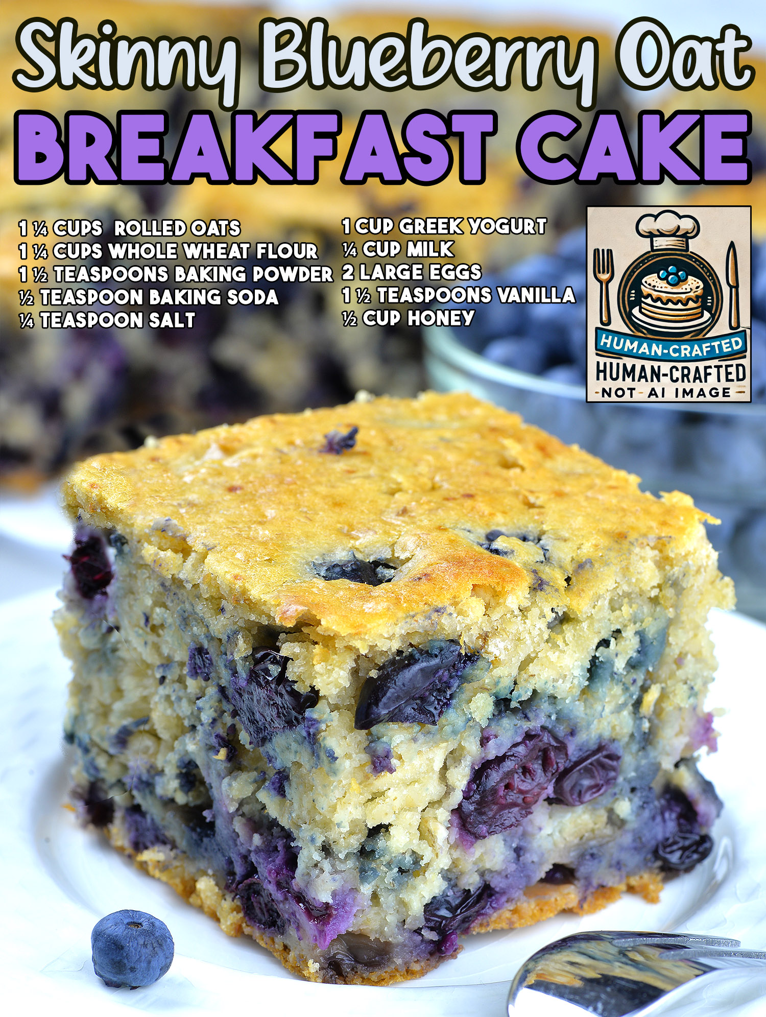 Healthy Yogurt Oat Blueberry Breakfast Cake