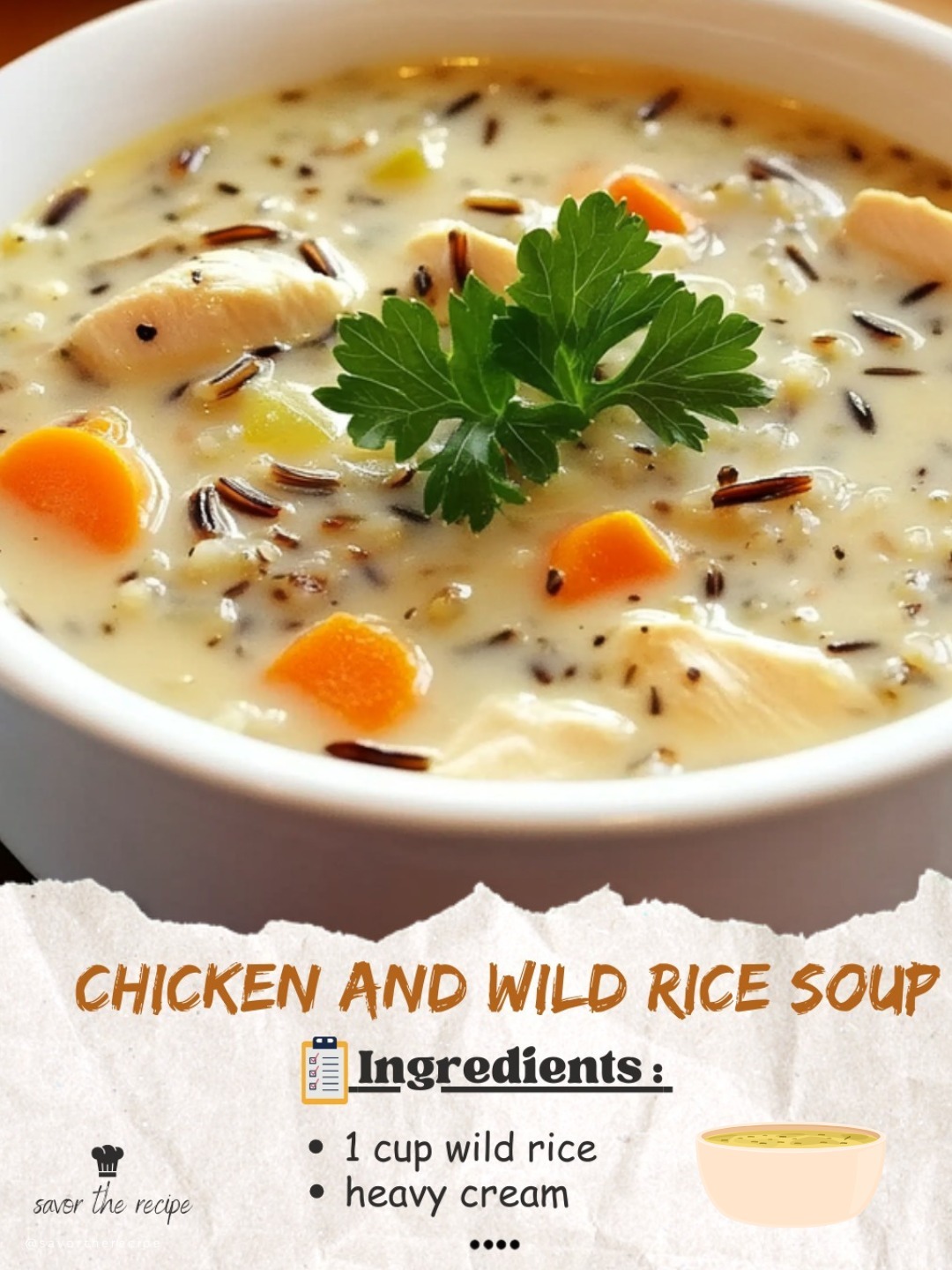  Cozy up with this Creamy Chicken and Wild Rice Soup!