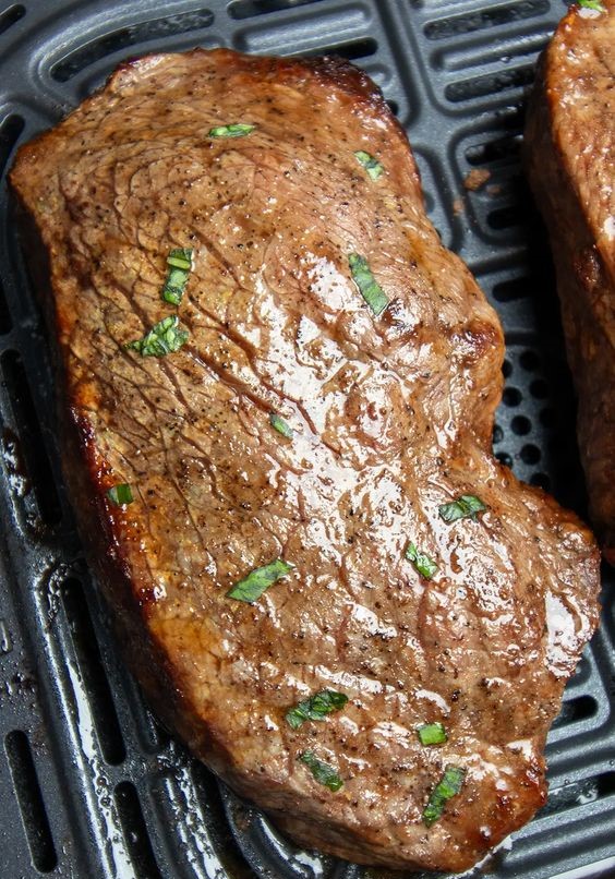 AIR FRYER SIRLOIN STEAKS WITH GARLIC BUTTER