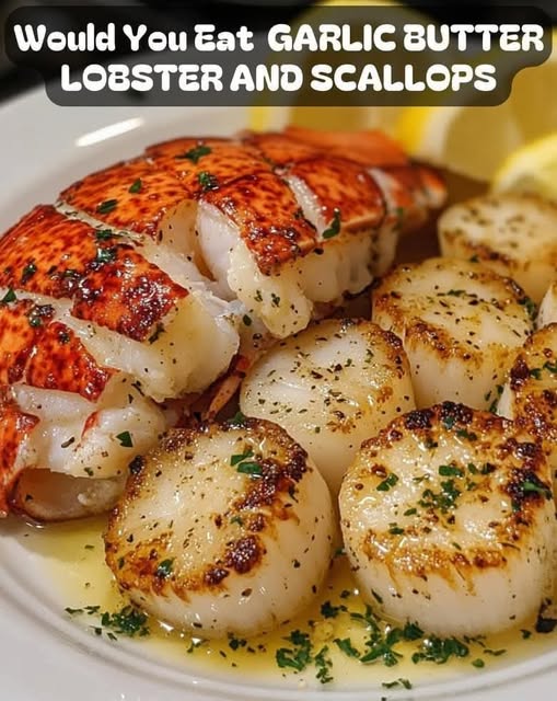 Succulent Garlic Butter Lobster & Scallops with Herbs