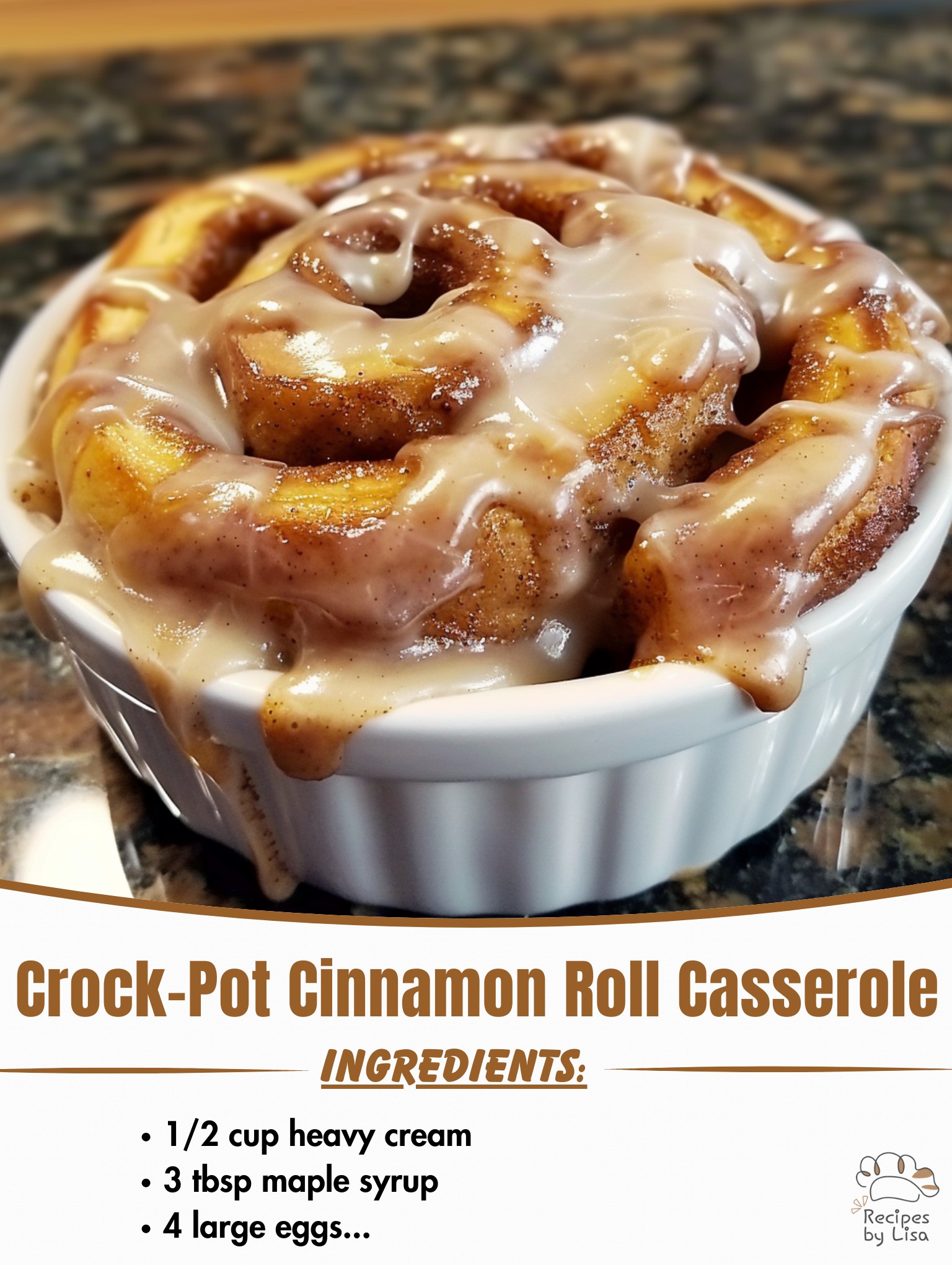  Crock-Pot Cinnamon Roll Casserole 