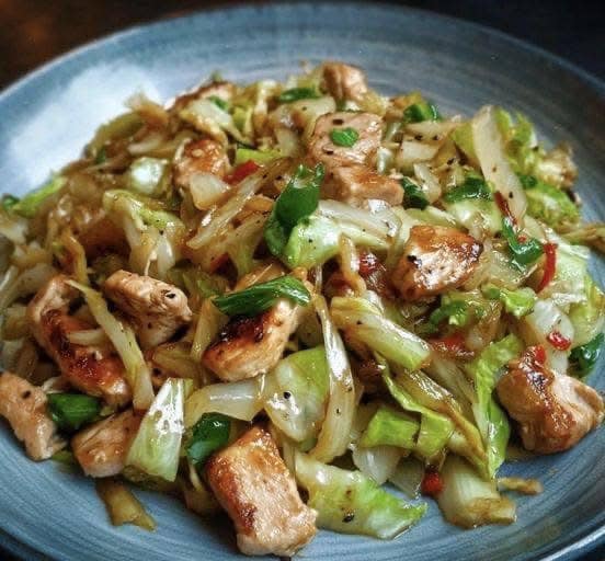 Chinese Chicken Cabbage Stir-Fry