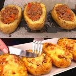 Cheesy Beef Stuffed Potatoes