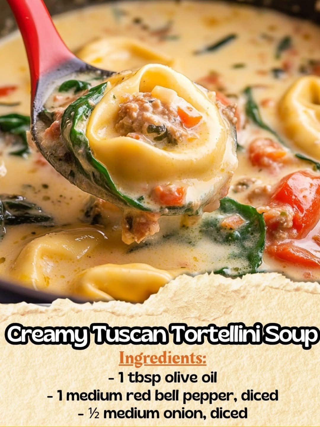 Slow Cooker Creamy Tortellini Soup