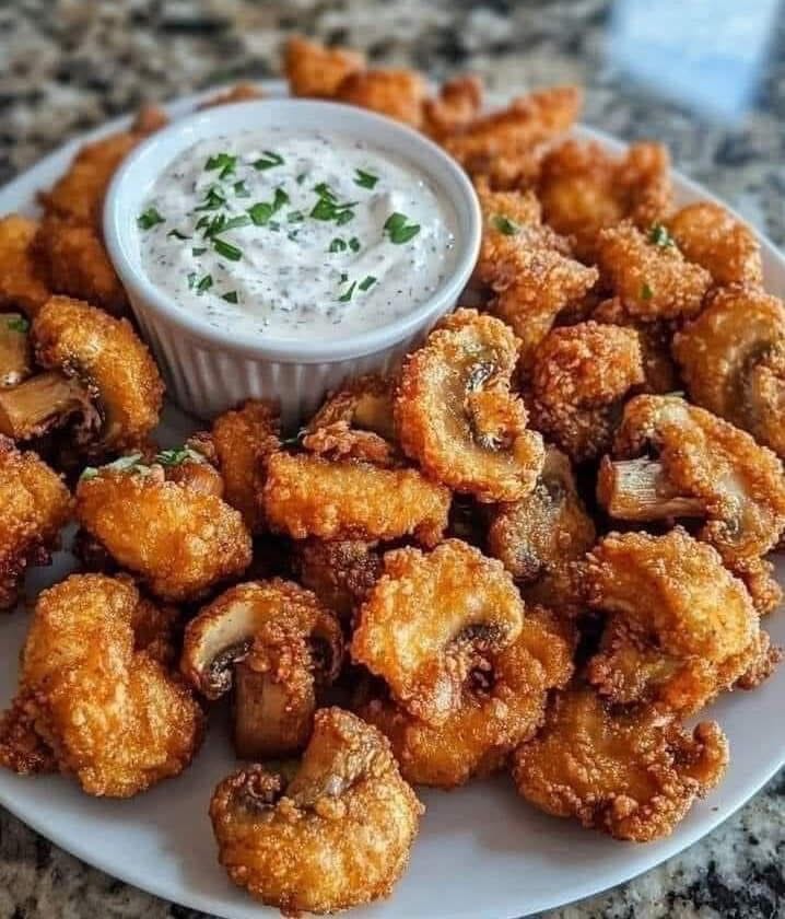  CRISPY FRIED MUSHROOMS WITH COOL RANCH DIP