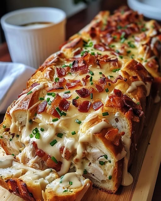 Stuffed Chicken, Bacon & Chive Bread Loaf 