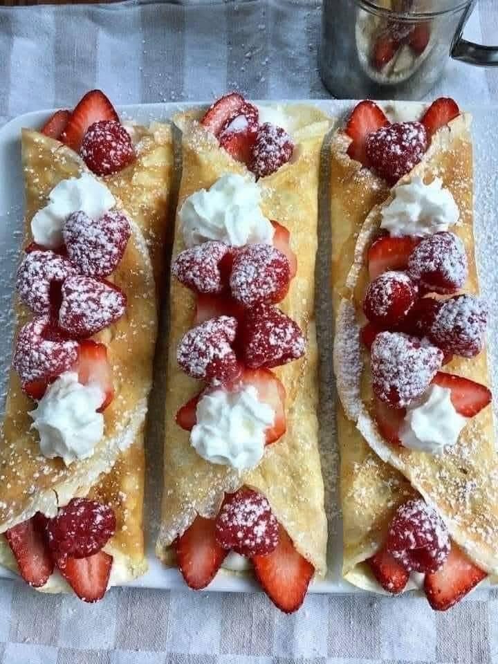 Strawberry and Raspberry Crepes Recipe