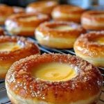 Caramel-Glazed Donuts with Cream Filling Recipe