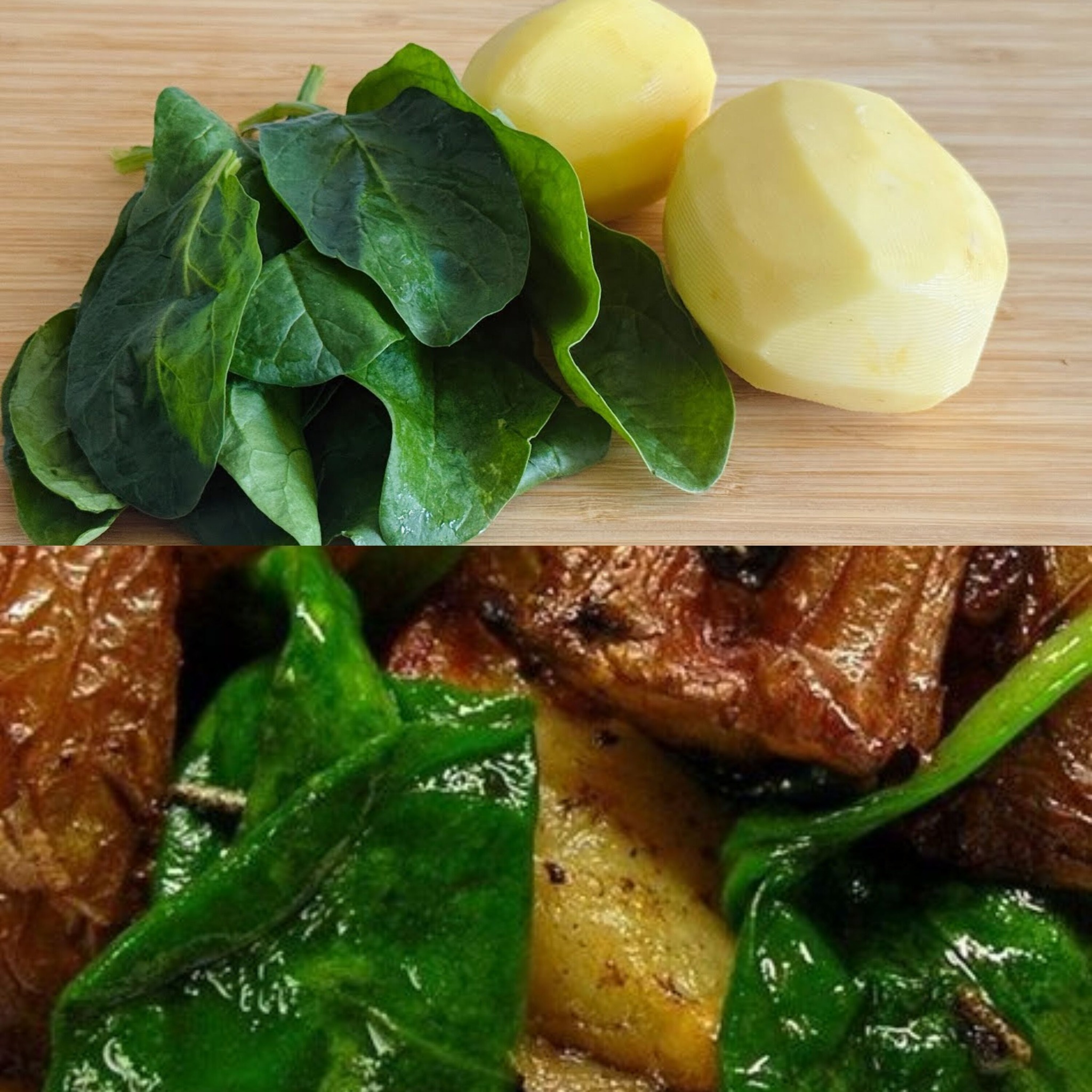  spinach and potatoes,