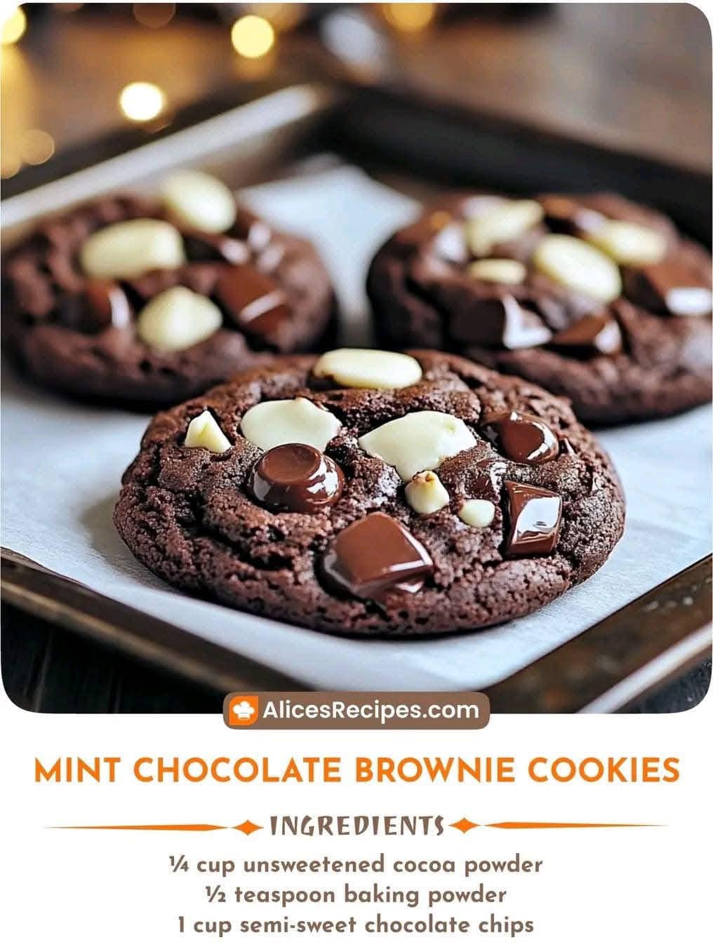 Mint Chocolate Brownie Cookies