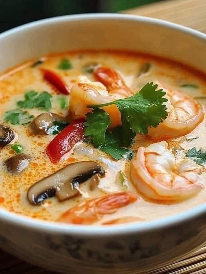 Soupe Thaïlandaise à la noix de coco (Tom Kha)