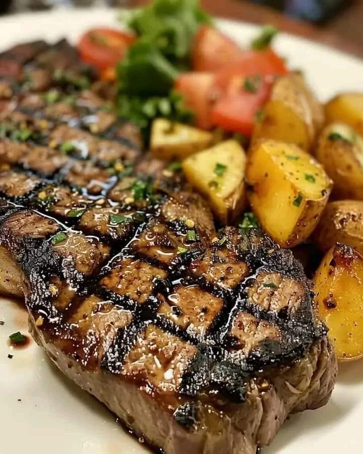 GRILLED STEAK WITH ROASTED POTATOES