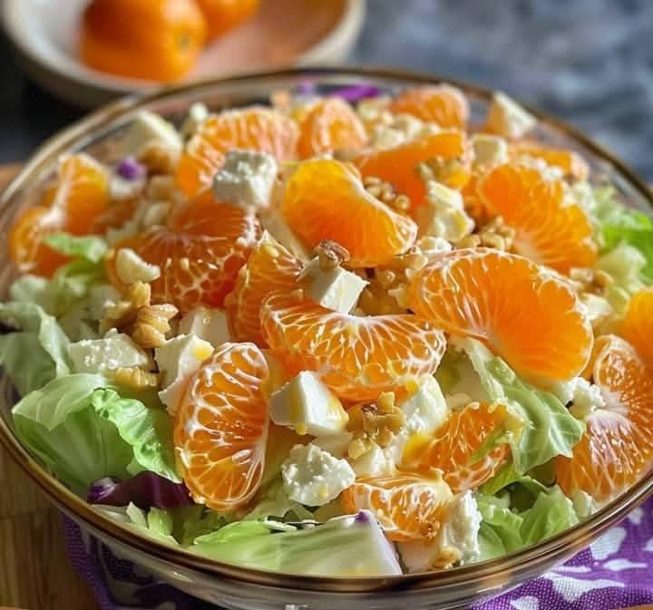 Mandarin Orange and Mixed Greens Salad with Cranberries and Feta