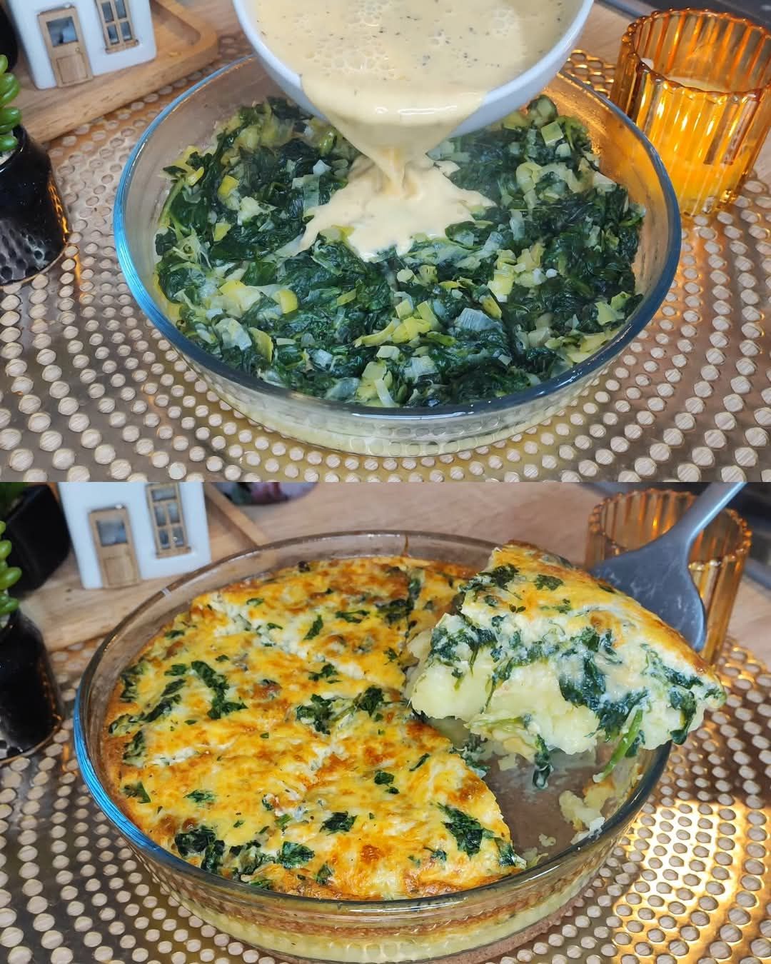 Cheesy Spinach and Potato Bake