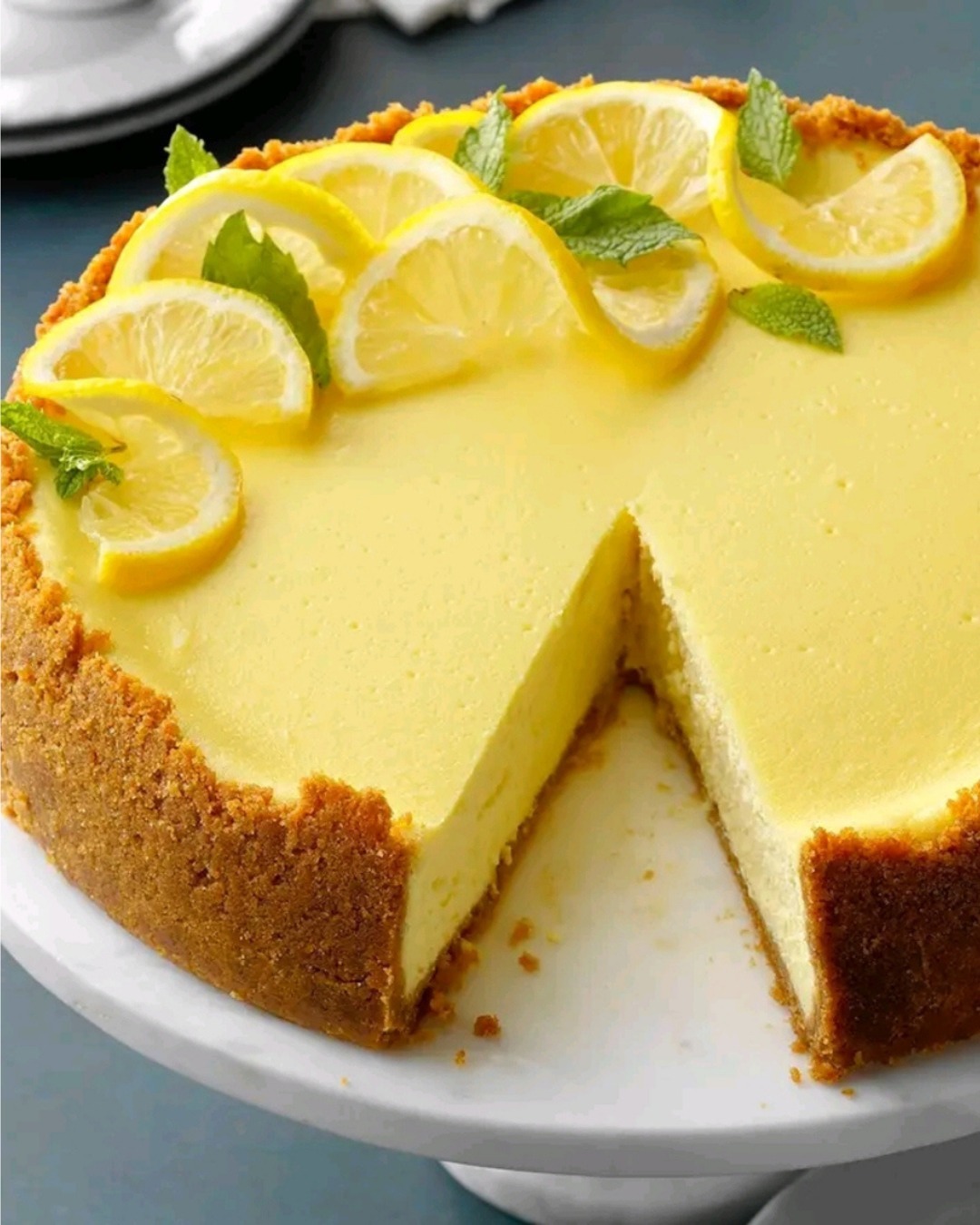 Homemade Baked Lemon Cheesecake