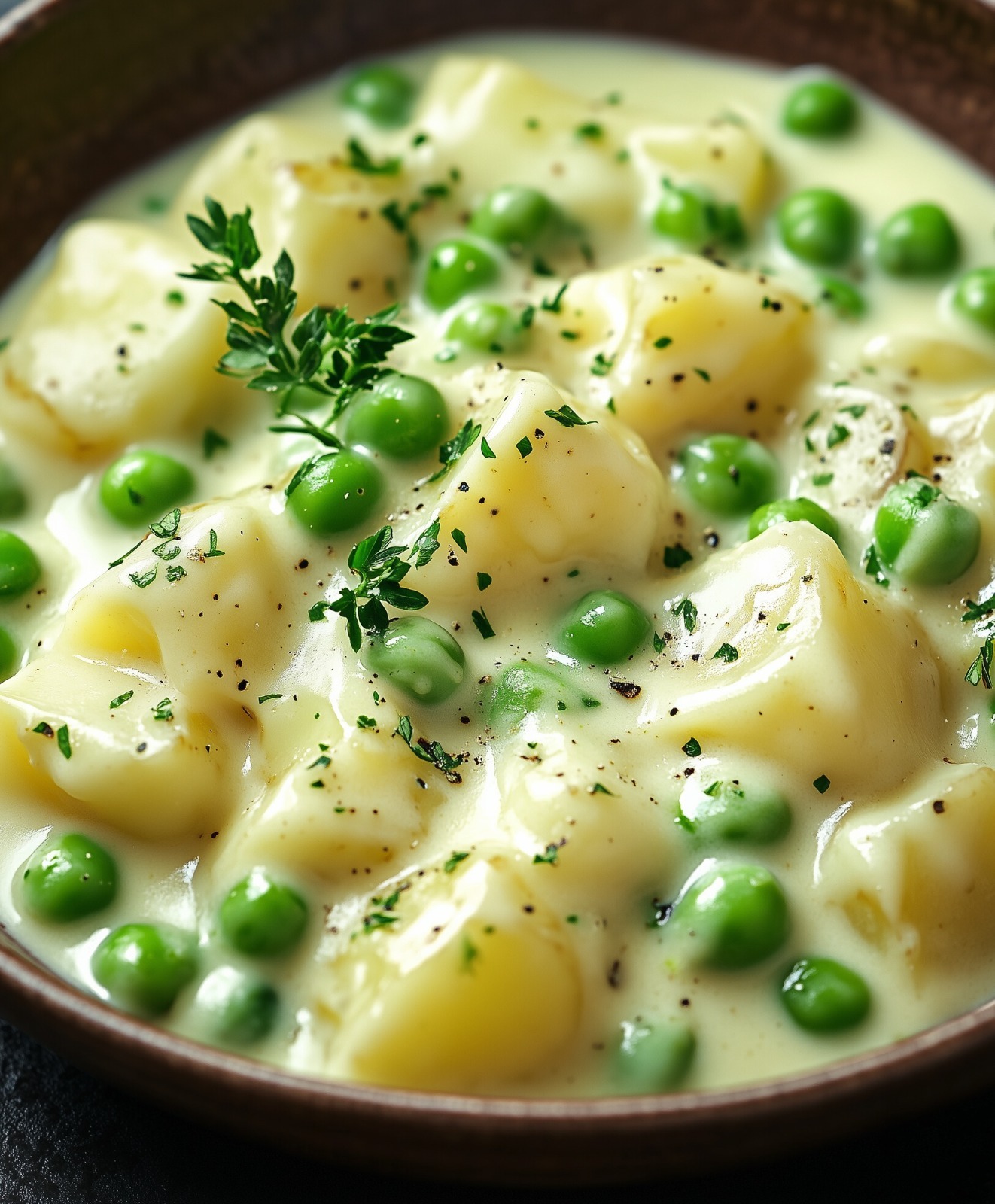 creamed peas and potatoes