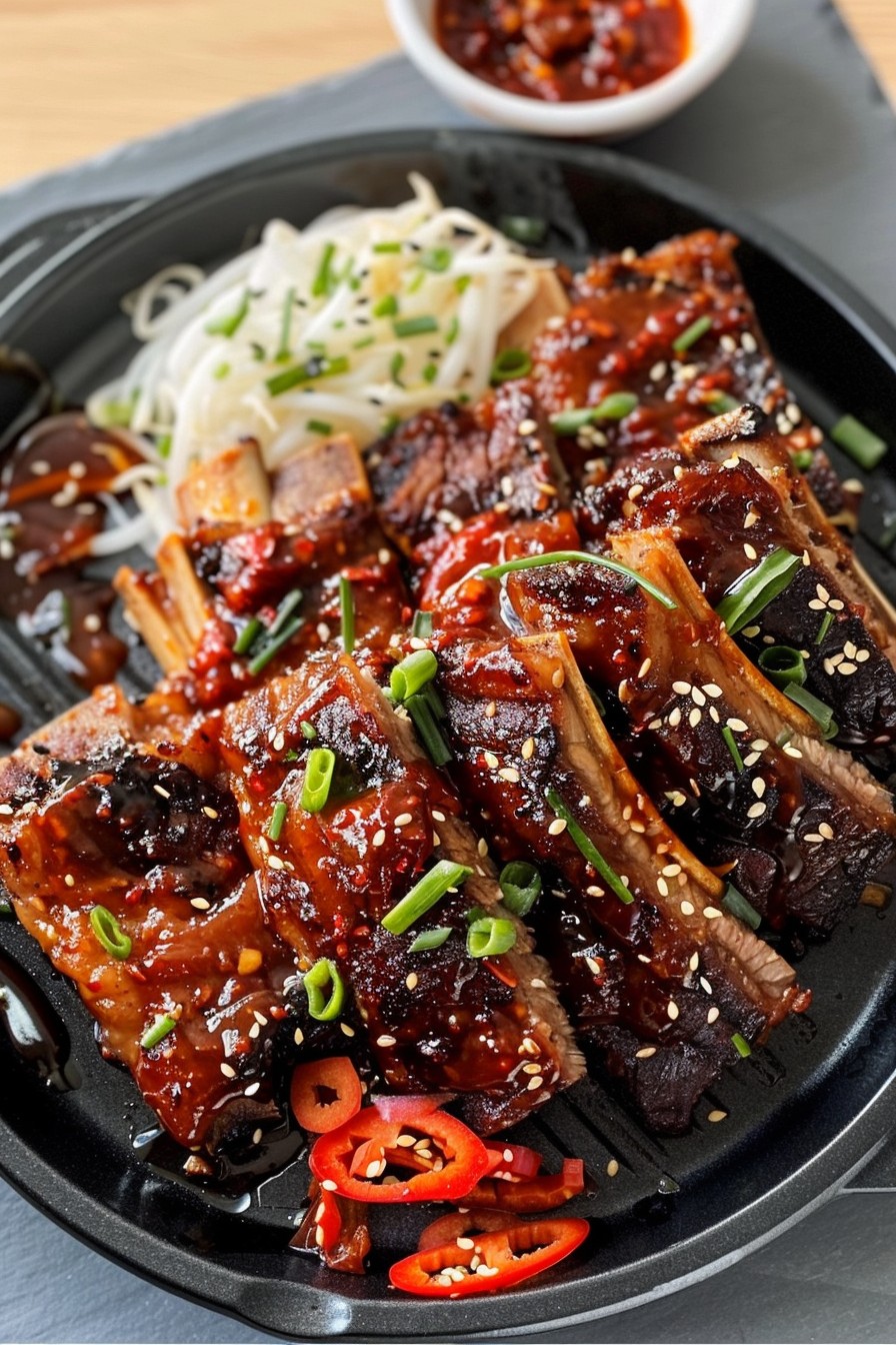 Spicy Korean BBQ Short Ribs with Gochujang Glaze