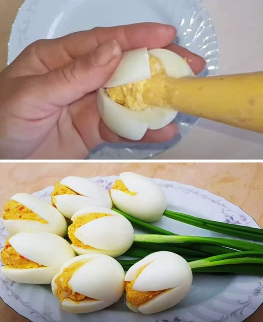 This is my favorite way to serve deviled eggs. 