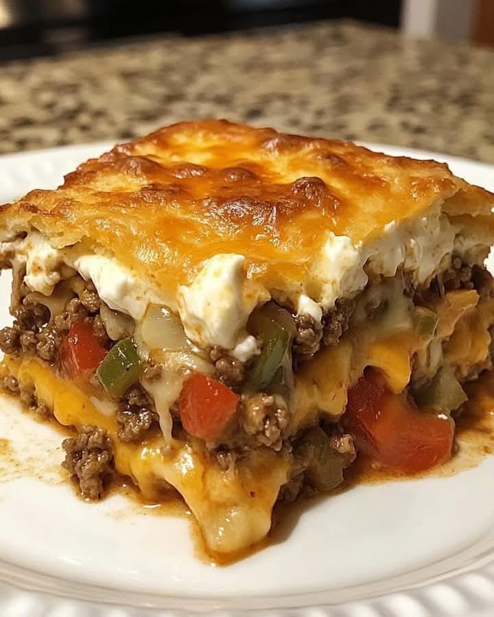 Layered Beef and Cheese Casserole